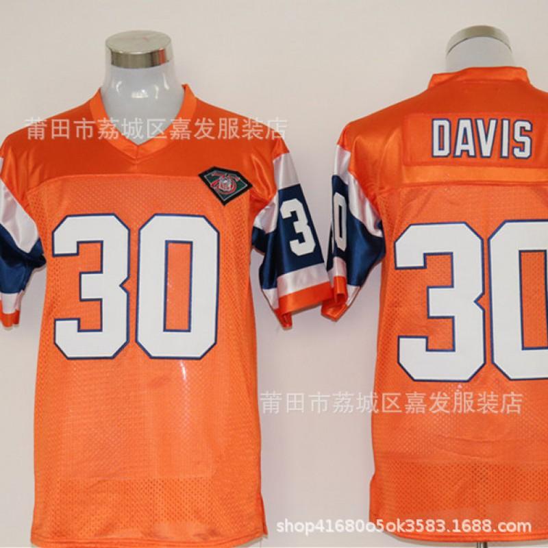 Retro Denver Broncos Football Jersey Mens Cotton Short Sleeve Rugby Shirt With Embroidered Number 7 84
