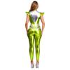 Womens Metallic Iridescent Alien Jumpsuit Fly Sleeve Leggings Unitard Space Cosplay Costume