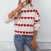 Autumn and Winter Sweater Loose Casual Love Turtleneck Pullover Knitted Sweater for Women