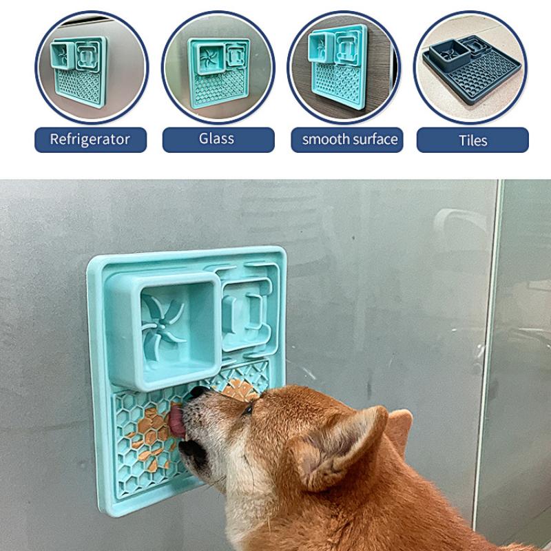 Поднос для еды для питомца, коврик для медленного поедания, тарелка, пищевой силикон, кошачья собачья посуда