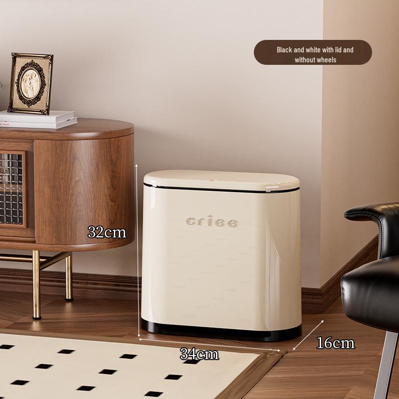 Красное овальное мусорное ведро нажимного типа с крышкой для ванной комнаты и гостиной