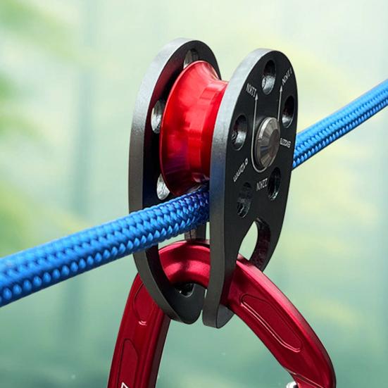 Climbing Fixed Plate Micro Pulley 28KN General Purpose Small Metal Single Sheave Hauling Pulley for Rock Climbing Aloft Work Rappelling Rescue