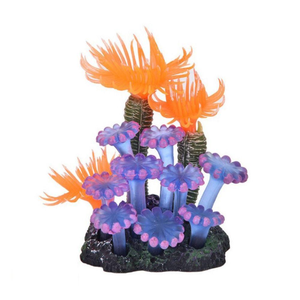 Simulation Aquarium Accessories Colorful Silicone Soft Fake Coral Fish Tank Decoration Coral Reef Stone Artificial Coral