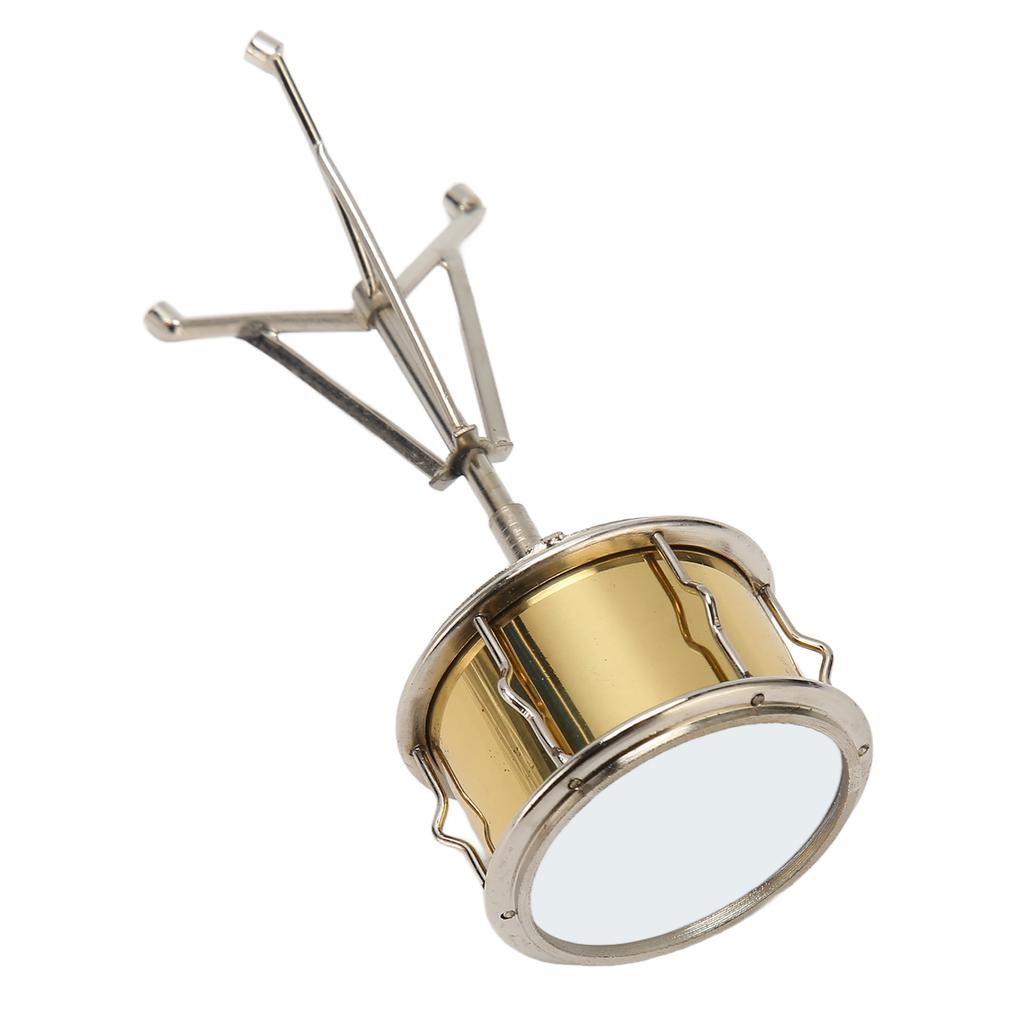 Miniature Snare Drum Model Decorative Copper Musical Instrument Ornament for Dollhouse Bookcase Desk Golden