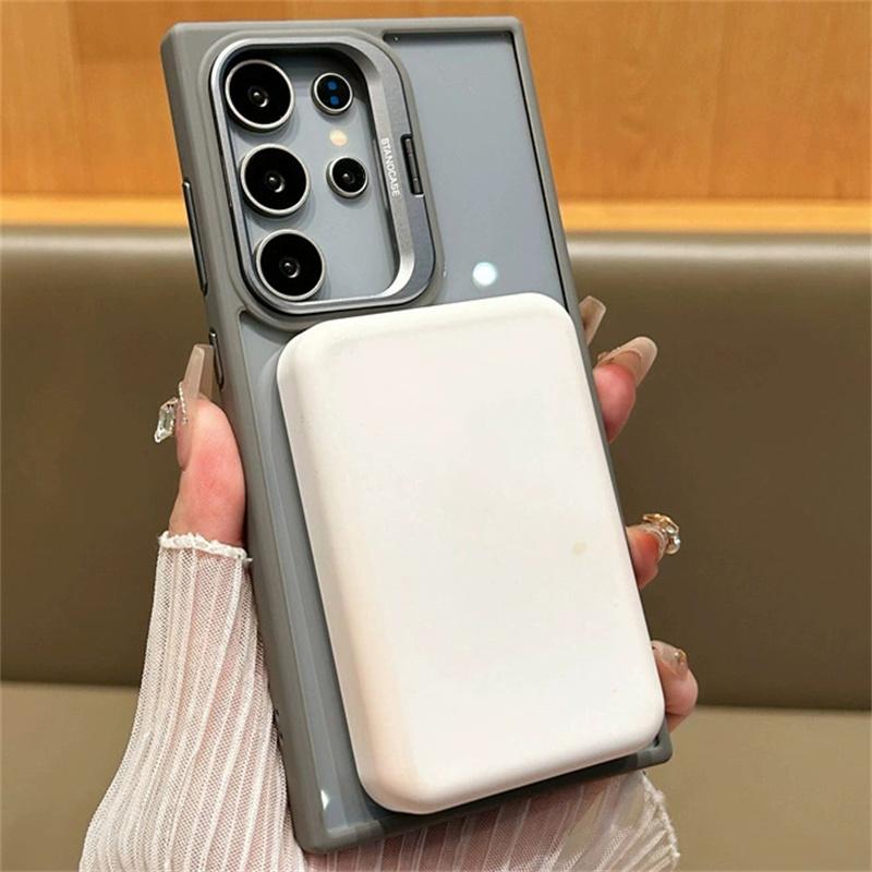 For Magsafe Wirelesss Charge Case For Samsung Galaxy S25 S24 S23 Ultra Lens Protector Phone Cases For Samsung S24 S23 Plus Cover