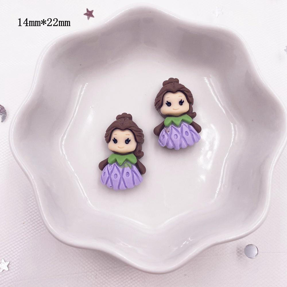 20 шт., красочные смоляные мини-принцессы для девочек, аниме, кабошон с плоской спинкой, скрапбукинг, аксессуары для рукоделия, декор, фигурка
