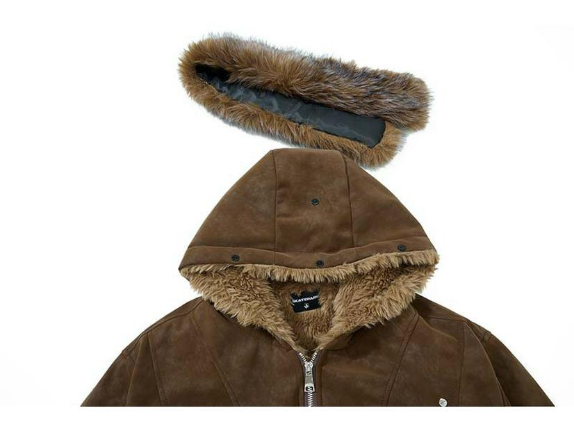 Men's Trendy 2025 Winter Deconstructed Patchwork Fleece-Lined Hooded Cotton Jacket