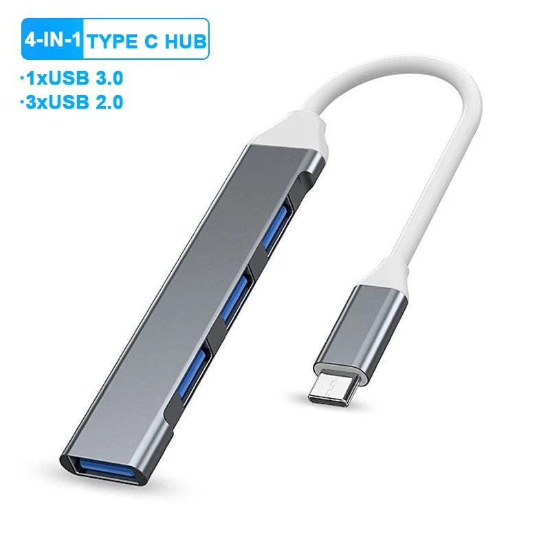 5 Ports USB C Docking Station Type C To HDMI 4K/RJ45 100M Splitter USB 3.0 5Gbps High Speed USB C HUB Adapter For Laptop Macbook