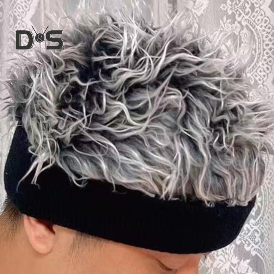 Новинка, козырек из искусственных волос для мужчин, регулируемая шляпа с шипами для парика с острыми короткими волосами, уличная хип-хоп-шляпа для фестивалей, вечеринок