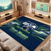 Seattle Seahawks Personalized Crystal Velvet Carpet, Customized Name Text Soft Anti‑Slip Rug for Living Room Bedroom
