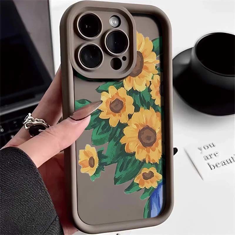Ins Sunflower iPhone 11Promax mobile phone case ladder for Apple 11promax all-inclusive eye 11