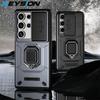 KEYSION Противоударный чехол для Samsung S25 Ultra 5G Slide Camera Lens Защитное кольцо Подставка для телефона Задняя крышка для Galaxy S25+ Plus