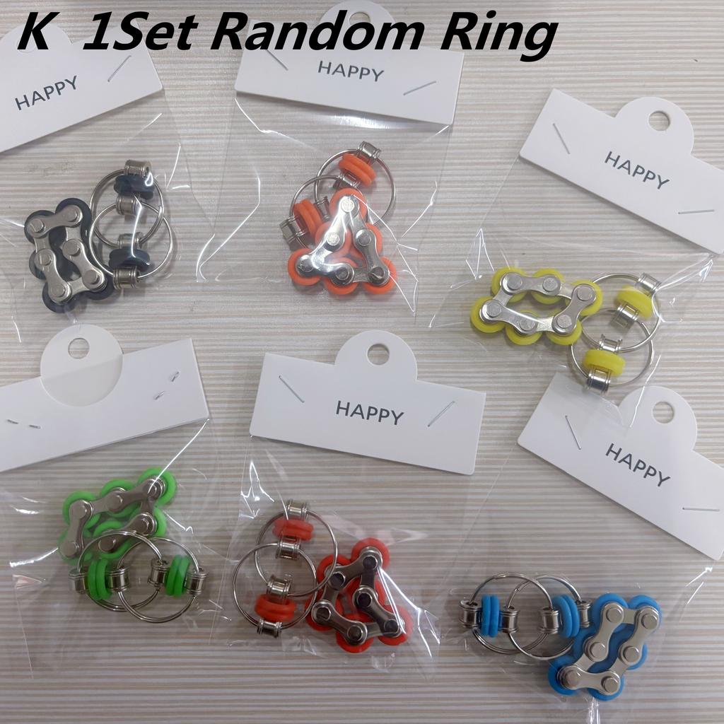 Набор fidget-игрушек из велосипедной цепи - Шесть роликовых цепей и Ключевая флиппи-цепочка Новинка Игрушки для снятия стресса для снятия напряжения Аутизм СДВГ СДВ