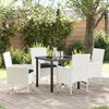 5-Piece Garden Dining Set with Cushions White Polyrattan 3379815