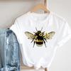 Футболка, летняя футболка с пчелиным цветком, новая милая весенняя модная женская футболка с принтом, женская одежда, повседневная футболка с коротким рукавом и графикой