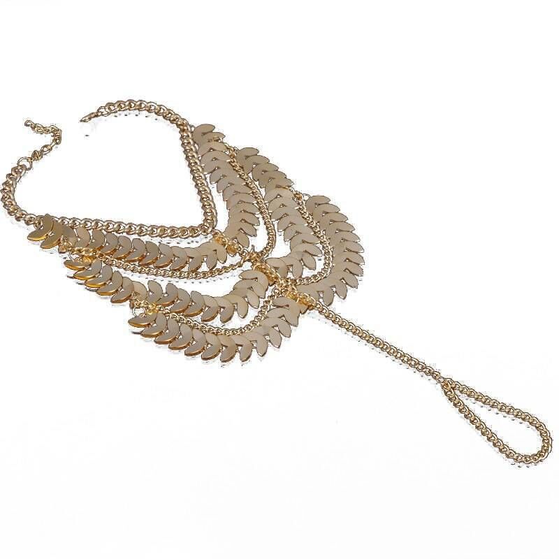 Retro Western Regions Multi-Layer Fringed Anklet Girls Exotic Fashion Dunhuang Cos Court Wind Fairy Women'S Foot Accessories
