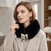 Soft Plush Texture Neck Scarf Solid Neck Warmer Fashion Plush Neck Muffler  Women Girl