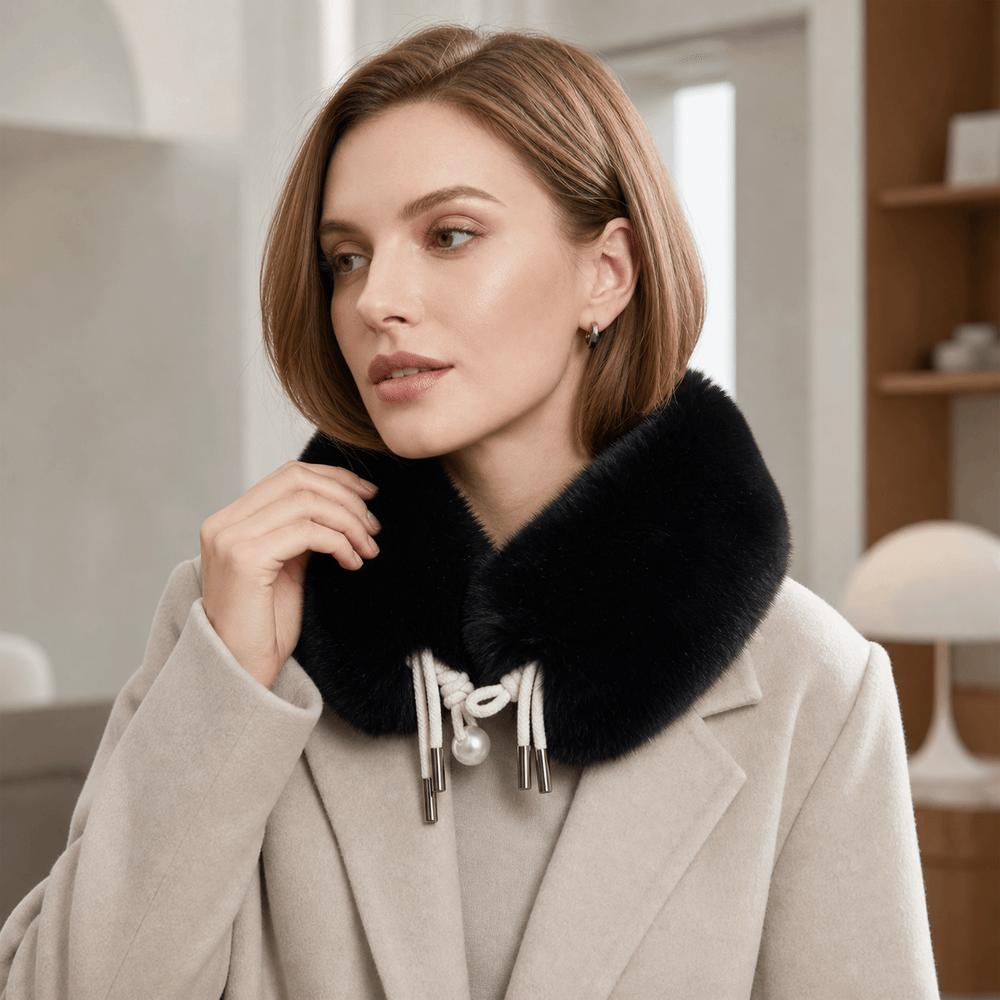 Soft Plush Texture Neck Scarf Solid Neck Warmer Fashion Plush Neck Muffler Women Girl