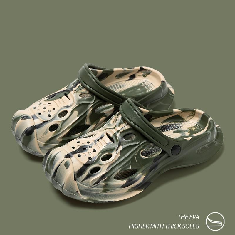 Litfun Men Clogs Sandal Shoes Summertime New Waterproof Eva Garden Shoes Stylish Camouflage Outside Beach Slide Shoes House Holes Slide