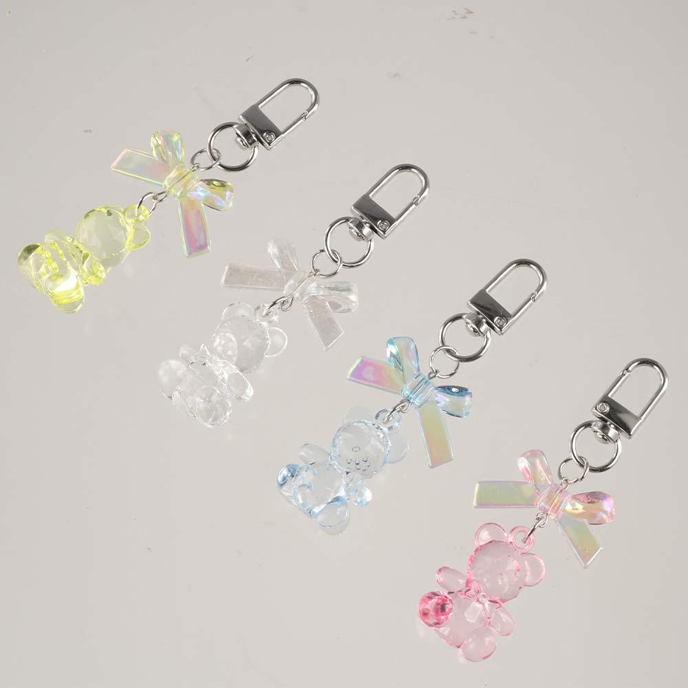 Брелок для сумок из смолы в виде мармеладного мишки, конфетный цвет, милая подвеска на сумку, милый брелок для автомобиля для женщин