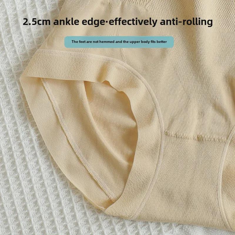 Женские трусики с высокой талией и хлопковой подкладкой: Бесшовный, дышащий утягивающий корсет для подтяжки бедер и похудения живота. Подходит для всех сезонов.