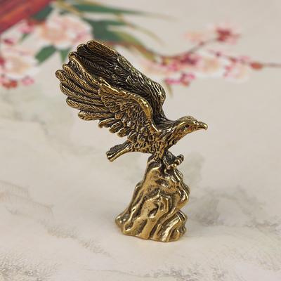 1 шт. антикварная медная статуя орла, маленькие украшения, винтажные латунные фигурки животных, ремесла, украшения для стола, аксессуары, подарки