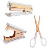Transparent Acrylic 3-in-1 Set: Stapler + Staple Remover + Scissors Portable Office Desk Organizer Home School Supplies
