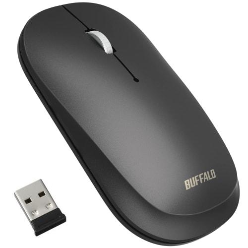 Buffalo Wireless Mobile Mouse 2.4GHz Receiver Included FLEXUS Thin and Light 3 Button Wireless Quiet BlueLED MIL Standard Compliant DPI Switching (600