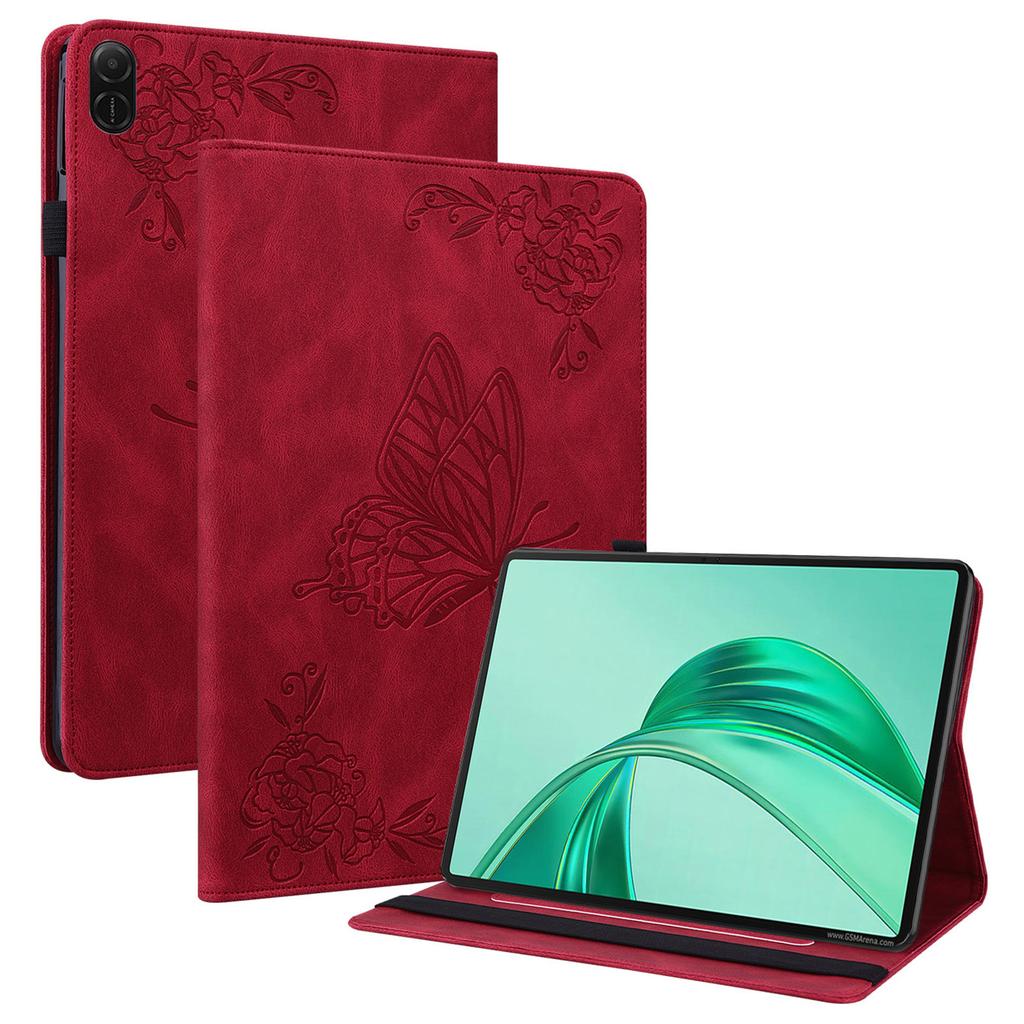 Чехол для Honor Pad X8a с оттиском бабочки и цветка, из искусственной кожи, чехол для планшета с отделениями для карт