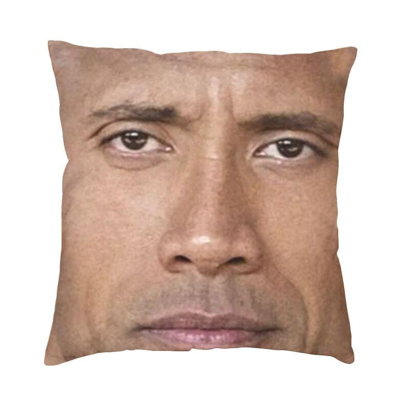 The Rock Face Dwayne Cushion Covers Sofa Decoration Famous Actor Johnson Square Throw Pillow Cover 45x45