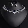 Женский набор ожерелья и серег с цирконами в дизайне легкой роскоши, модный и универсальный, с нишевым чувством дизайна, повседневные аксессуары