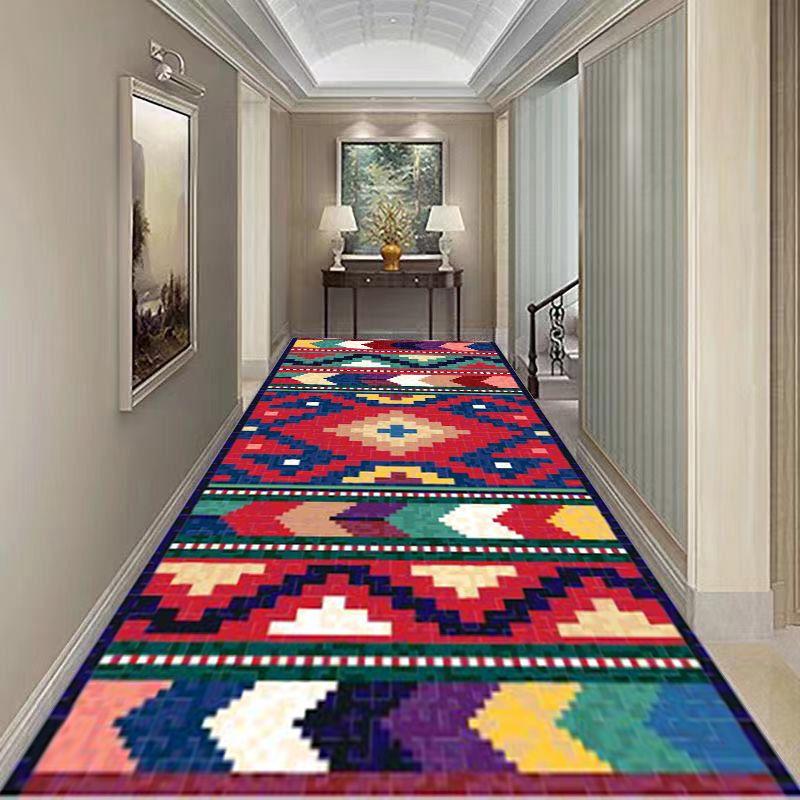 Абстракция Дом Длинный коридор Ковер Коридор Лестница Гостиничный коридор Нескользящий Длинный ковер Моющиеся напольные коврики Настраиваемые