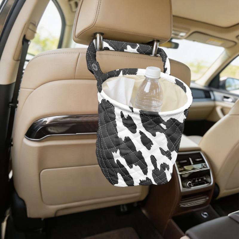Car Trash Can Creative Multi-Functional Hanging Leopard Print Car Storage Bucket Umbrella Storage