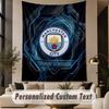 Custom Text Tapestry Manchester City Print Wall Tapestry Indoor Living Room Wall Decor