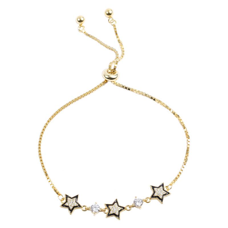 S925 Серебро Холодный Стиль Черный Браслет с Пятиконечной Звездой Ins Niche Design Легкие Роскошные Персонализированные Ювелирные Изделия Bestie