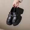 Fashion Mary Jane Summer Small Leather Shoes Women's British Style 2025 New Loafers Black Platform Single Shoes Ins