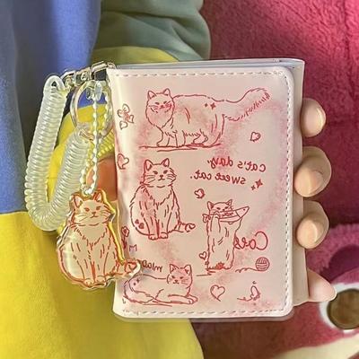 Женские кошельки, женские кожаные кошельки, держатели карт, граффити, кошка, портативный кошелек для монет, большая вместительная сумка для денег