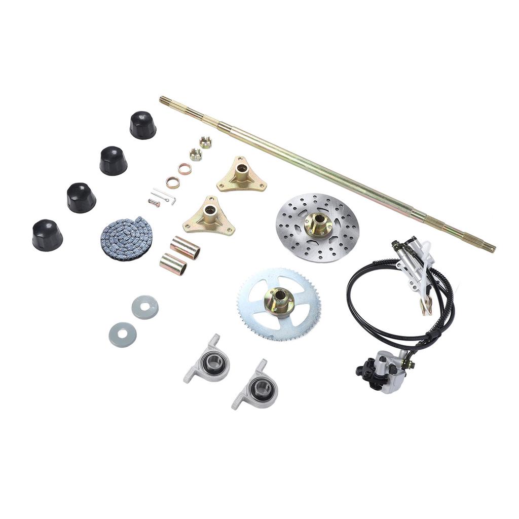 29-дюймовый комплект для сборки задней оси Go Kart, звездочка, цепь, тормозной диск, суппорт, ступицы колес