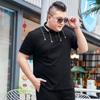 Футболка с отворотами Fat Man с короткими рукавами Летняя одежда Fat Man плюс размер Футболка с воротником среднего размера с половиной рукавов большого размера Поло