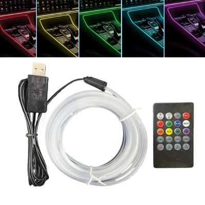 Автомобильная светодиодная лента для подсветки салона, USB, с голосовым управлением, RGB, для декора салона автомобиля