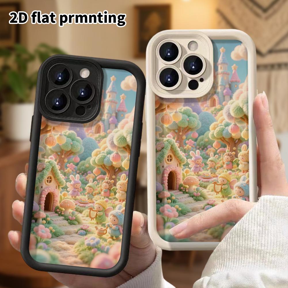 Чехол для телефона: 2D плоский, подходит для защитного чехла iPhone 18, 17, 16, 15, 14, 13, 12 Pro, Город Эльфов, идеальный подарок на Рождество и Хэллоуин