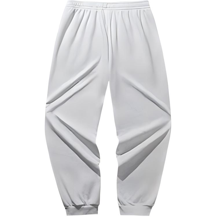 Anta Casual Simple Solid Color Letter Elastic Loose Cuff Knitted Sports Pants Men Bottoms Gray 952448308-1