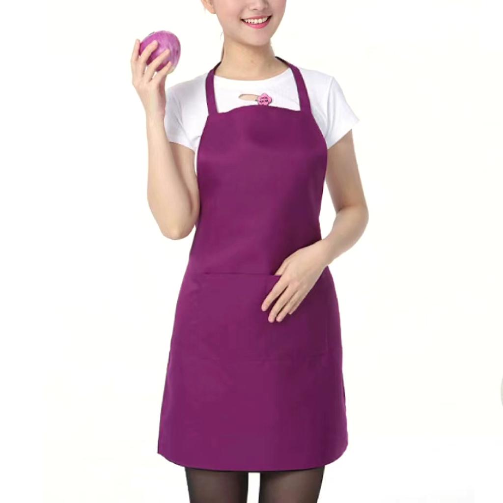 Однотонный водонепроницаемый фартук с карманом, стойкий к воздействию масел и загрязнений, нагрудник со шнуровкой, дышащий, многоразовый фартук, кухонные принадлежности