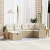VidaXL 6-Piece Garden Sofa Set with Beige Cushions In Poly Rattan 3359080