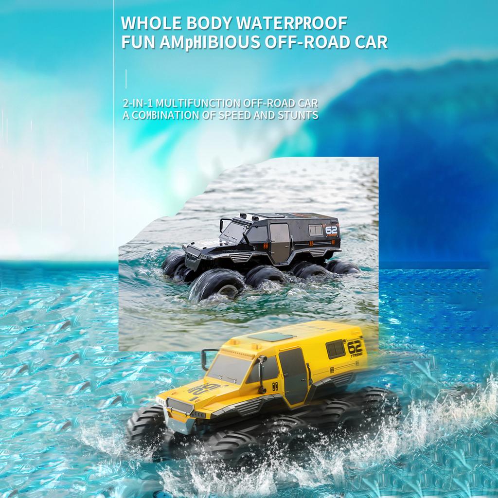 Remote Control Car, Waterproof 8 Wheel Drive 2.4G Remote Control Armored Vehicle Amphibious Off