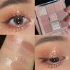 9 цветов, матовые блестящие тени для век, палитра теней для век, пигмент с бриллиантами, нюдовый блестящий макияж, блестящие тени для глаз, косметика для создания красоты