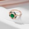Кольца Kinel Pentagram темно-зеленого цвета с цирконием для женщин, ювелирные украшения, кольца цвета розового золота, подарок