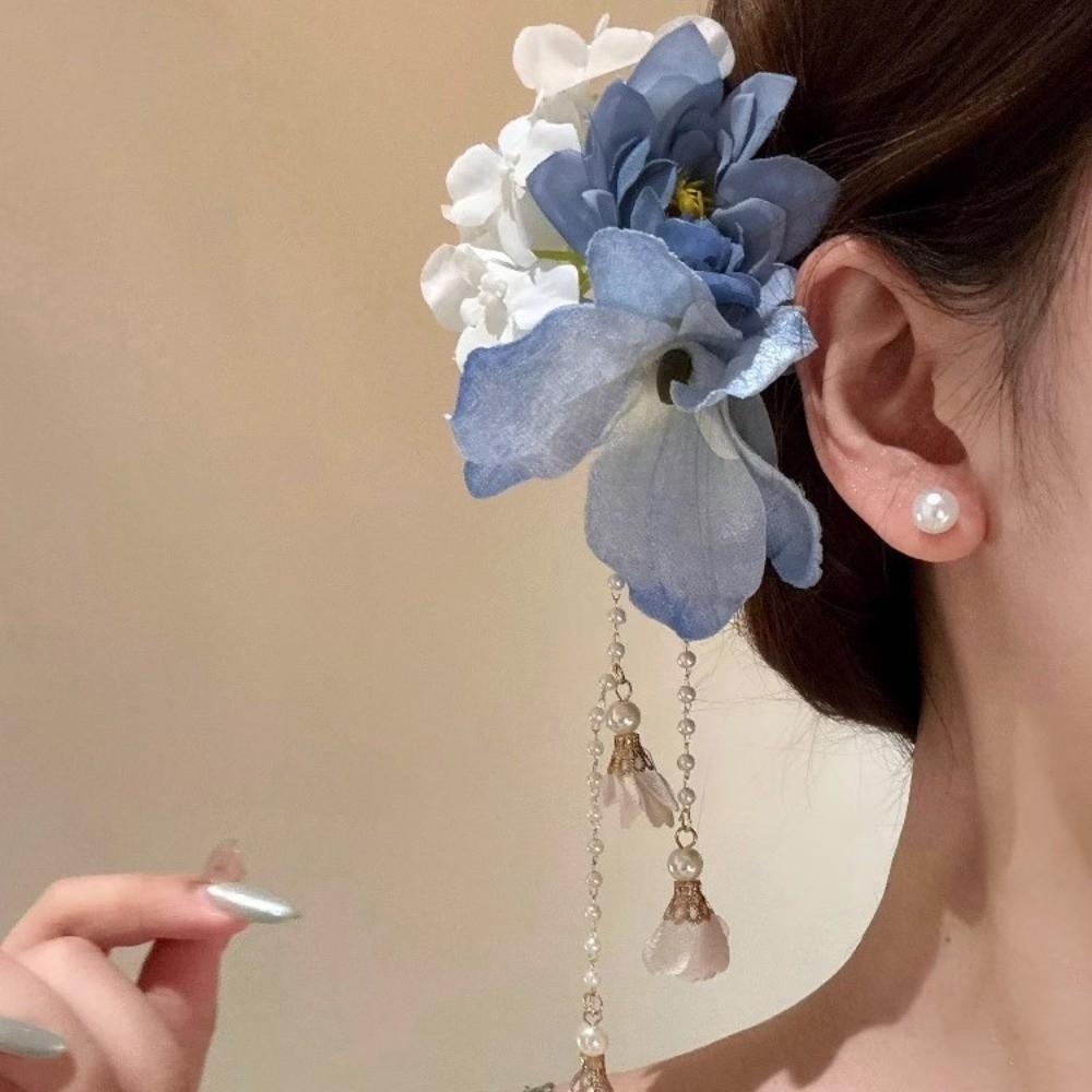 Tassel Hanfu Hair Accessories Ancient Style Flower Hairpin Elegant Chinese Style Hair Clip  Women