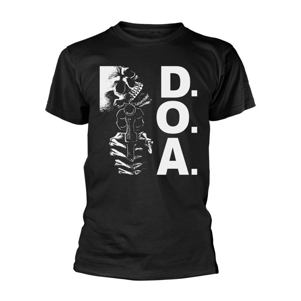 D.O.A. - TALK ACTION BLACK T-Shirt, Front & Back Print Small