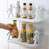Симпатичные стеллажи для хранения косметики для ванной комнаты, пластиковые полки, белые полки, самоклеящаяся полка